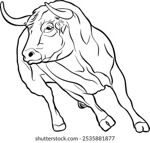 Dynamic Brown Bull Artwork in Motion