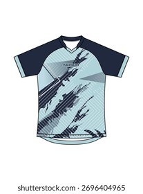 Dynamic Brush Stroke Pattern Raglan Short Sleeve Double V Neck jersey