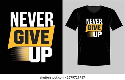 dynamic Brush Stroke Typography with Never Give Up Positive Message