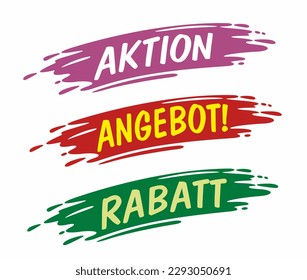 Dynamic brush strokes, different colored, for the announcement of a special offer