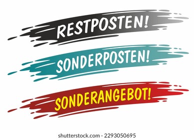 Dynamic brush strokes, different colored, for the announcement of a special offer