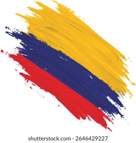 Dynamic brushstroke with colors of Colombian flag