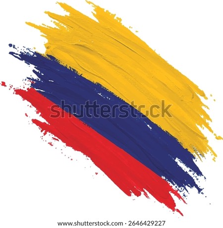 Dynamic brushstroke with colors of Colombian flag