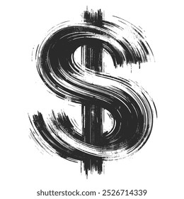 A dynamic, brushstroke style dollar sign, perfect for financial related designs