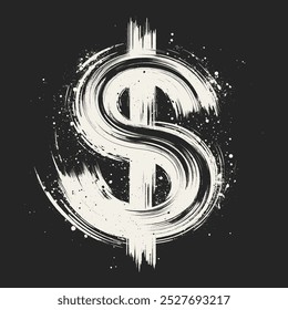 A dynamic, brushstroke style dollar sign, perfect for financial related designs