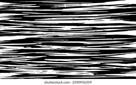 Dynamic brushstrokes create a monochrome abstract pattern with jagged lines giving an artistic and chaotic yet compelling aesthetic for creative projects