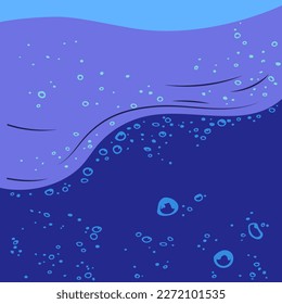 Dynamic Bubbly Water Line Square Vector Illustration