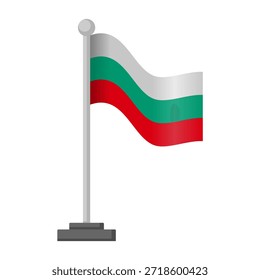 Dynamic Bulgarian Flag Vector Illustrations, EPS file. Isolated on white background. Perfect icon for national symbols, events, and education.