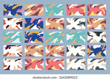 A dynamic bundle of abstract backgrounds using vivid color combinations and creative strokes for impactful visuals