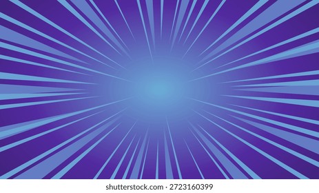 Plano de fundo azul roxo de intermitência dinâmica. Plano de fundo do vetor de explosão solar. Taxa de tamanho de dimensões de 16:9.