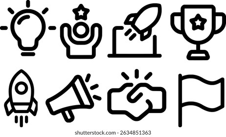 Conjuntos de ícones de Vetores de Tecnologia e Negócios Dinâmicos