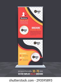 Dynamic Business Theme Roll-Up Banner Design, Advertising Vector Template