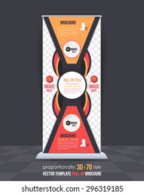 Dynamic Business Theme Roll-Up Banner Design, Advertising Vector Template