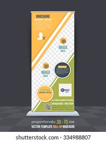 Dynamic Business Theme Roll-Up Banner Design, Advertising Vector Template 