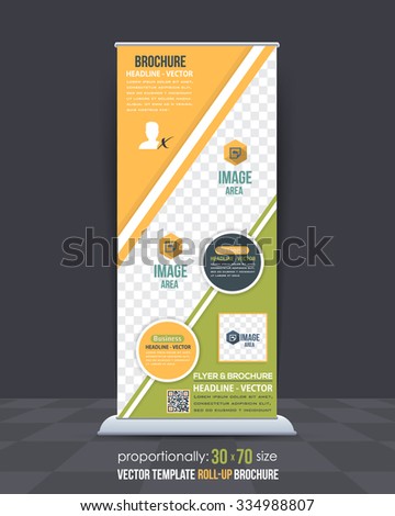 Dynamic Business Theme Roll-Up Banner Design, Advertising Vector Template 