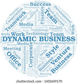 Dynamic Business word cloud. Collage made with text only.