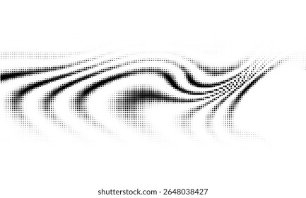 Dinâmicos e cativantes padrões de ondas em preto e branco apresentados na impressionante arte abstrata