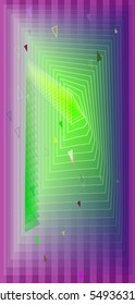 dynamic card above invitation, vision into artistic triangle vector background