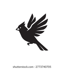 Dynamic cardinal bird in