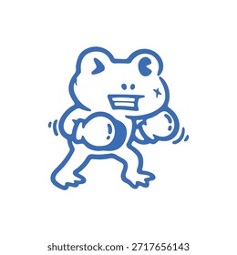 Dinâmico Cartoon Frog Boxer pronto para um jogo lúdico