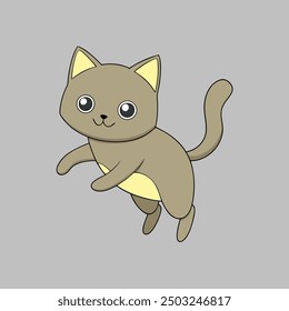 Dynamic Cat Jumping Vector Illustration - Perfect for Pet-Themed Designs