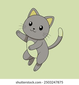 Dynamic Cat Jumping Vector Illustration - Perfect for Pet-Themed Designs
