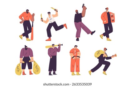 Dynamic Characters Illustrated in Engaging and Vibrant Action Poses with Vivid Colorful Details