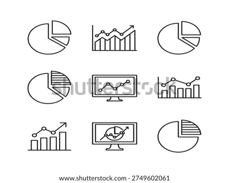 Dynamic charts graphs line collection for stunning presentation designs