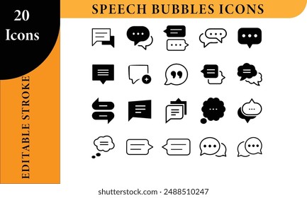 Dynamic Chat Bubble Icon Set (mehrere Stile und bearbeitbar)