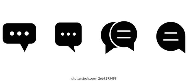 Iconos dinámicos de burbujas de chat para la comunicación moderna, mensajería y conversaciones en línea.
