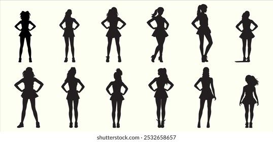 A Dynamic Cheerleader Silhouette Design