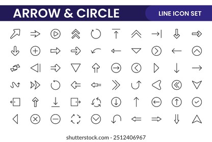 Dynamic Circle and Arrow Icon Set: A Versatile Collection for Navigation, Directional Signs, Workflow Diagrams, User Interface Design, and Infographic Enhancements