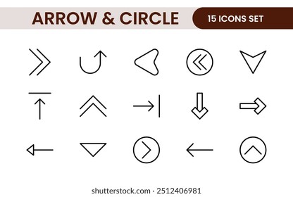 Dynamic Circle and Arrow Icon Set: A Versatile Collection for Navigation, Directional Signs, Workflow Diagrams, User Interface Design, and Infographic Enhancements