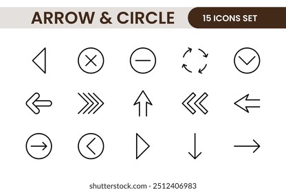 Dynamic Circle and Arrow Icon Set: A Versatile Collection for Navigation, Directional Signs, Workflow Diagrams, User Interface Design, and Infographic Enhancements
