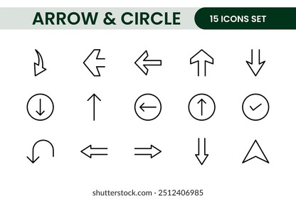 Dynamic Circle and Arrow Icon Set: A Versatile Collection for Navigation, Directional Signs, Workflow Diagrams, User Interface Design, and Infographic Enhancements