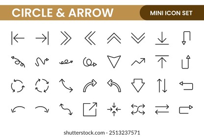 Dynamic Circle and Arrow Icon Set: A Versatile Collection for Navigation, Directional Signs, Workflow Diagrams, User Interface Design, and Infographic Enhancements