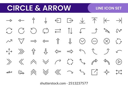 Dynamic Circle and Arrow Icon Set: A Versatile Collection for Navigation, Directional Signs, Workflow Diagrams, User Interface Design, and Infographic Enhancements