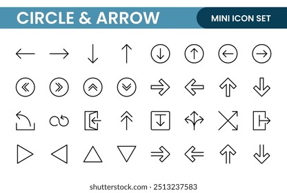 Dynamic Circle and Arrow Icon Set: A Versatile Collection for Navigation, Directional Signs, Workflow Diagrams, User Interface Design, and Infographic Enhancements
