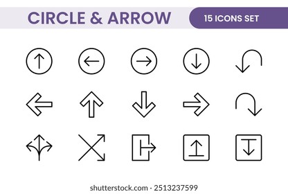 Dynamic Circle and Arrow Icon Set: A Versatile Collection for Navigation, Directional Signs, Workflow Diagrams, User Interface Design, and Infographic Enhancements