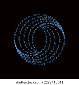 dynamic circle bagel with  textured lines