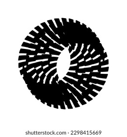 dynamic circle bagel with  textured lines