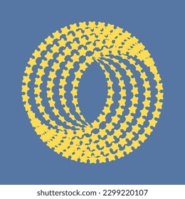 dynamic circle bagel with  textured lines