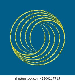 dynamic circle bagel with  textured lines