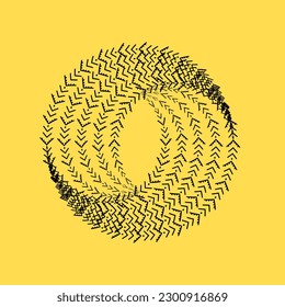 dynamic circle bagel with  textured lines