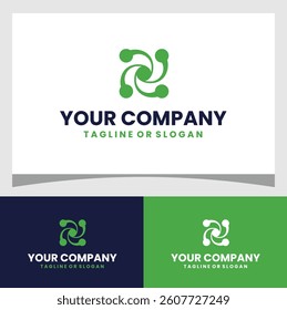 Dynamic Circle Connection Logo for Tech, Social, and Startup Brands