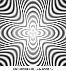 Dynamic circle line art rings pattern. Concentric circles minimal background design for posters or social media content. Black on white monotone pattern.