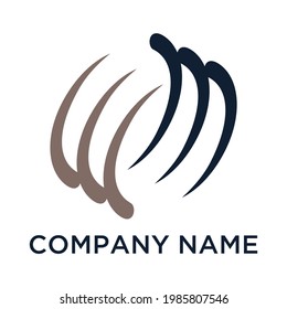 dynamic circle logo design like a bone vector