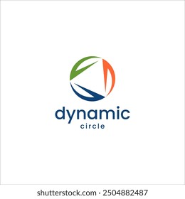 dynamic circle logo system colorful sustainable design vector