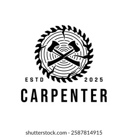 Dynamic circular abstract wooden logo design element for your business