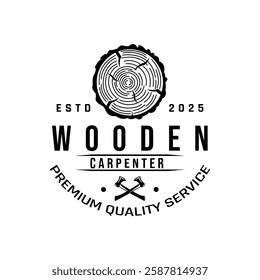 Dynamic circular abstract wooden logo design element for your business